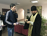 Духовную беседу и молебен в Казачьем Кадетском Техникуме г. Миллерово провел иеромонах Димитрий (Яроцкий)