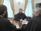 Преосвященнейший епископ Симон обсудил строительство храма на Донской земле с председателем Финансового-хозяйственного управления Русской Православной Церкви митрополитом Вологодским и Кирилловским Игнатием 