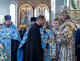 Накануне праздника Благовещения Пресвятой Богородицы Преосвященнейший епископ Симон совершил всенощное бдение в Покровском кафедральном соборе г. Шахты
