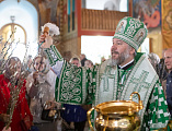 В праздник Входа Господня в Иерусалим епископ Симон совершил богослужение в Покровском кафедральном соборе города Шахты