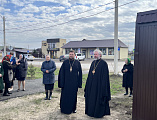 Преосвященнейший епископ Симон посетил новообразованный приход в честь блаженной Матроны Московской в поселке Тарасовский