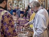 В Четверг Страстной седмицы Преосвященнейший епископ Симон совершил Божественную литургию и Чин умовения ног в Покровском кафедральном соборе города Шахты