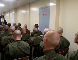 150-ю мотострелковую дивизию Войсквовой части 15272 в/г Октябрьского района с духовной беседой на тему "Пост и его Духовная составляющая" посетил иеромонах Николай (Наметышев)