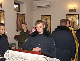 Воспитанники казачьего кадетского корпуса накануне праздника Покрова Пресвятой Богородицы приняли участие во всенощном бдении в храме цесаревича Алексия