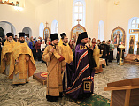 В новопостроенном храме в честь святого благоверного князя Александра Невского г. Шахты совершена первая Божественная литургия архиерейским чином