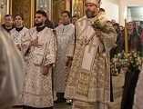 Накануне Рождества Христова епископ Симон совершил вечернее богослужение и хиротесию в иподиакона в Покровском кафедральном соборе города Шахты