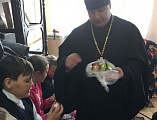 Воспитанники воскресной группы «Лампадочка» Успенского храма станицы Калитвенской выступили с Пасхальным утренником перед прихожанами