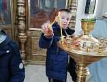 Иерей Сергий Липень и воспитанники воскресной школы храма великомученика Георгия Победоносца поселка Новозарянский с паломнической поездкой посетили г. Красный Сулин