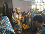В престольный праздник Преосвященнейший епископ Симон совершил богослужение в храме в честь образа Пресвятой Богородицы Взыскание погибших пос. Сидорово-Кадамовский