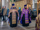 В субботу второй седмицы Великого поста епископ Шахтинский и Миллеровский Симон совершил всенощное бдение в Покровском кафедральном соборе г. Шахты