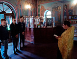 Иерей Анатолий Минаев совершил молебен для призывников в храме святителя Николая станицы Багаевской