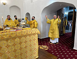 Совершая архипастырский визит в Верхнедонское благочиние, Преосвященнейший епископ Симон посетил приход Архистратига Михаила станицы Вёшенской
