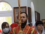 Продолжая пасхальные торжества, Преосвященнейший епископ Симон совершил Божественную литургию в храме вмч. Георгия Победоносца пос. Новозарянский