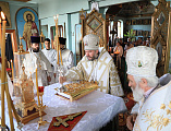 В праздник Вознесения Господня Преосвященнейший епископ Симон совершил Божественную литургию в Вознесенском храме г. Шахты