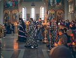 В понедельник первой седмицы Великого поста епископ Шахтинский и Миллеровский Симон совершил великое повечерие с чтением Великого канона преподобного Андрея Критского в Покровском соборе города Шахты