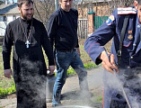 Прихожане храма великомученика Георгия Победоносца поселка Новозарянский отметили Благовещение Пресвятой Богородицы