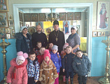 В храме Покрова Пресвятой Богородицы станицы Каргинской состоялась встреча иерея Александра Левчика с воспитанниками детского сада «Казачок»