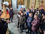 В день празднования в честь Казанской иконы Божией Матери Покровский кафедральный собор города Шахты посетили школьники из Новошахтинска
