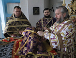 В Неделю 3-ю Великого поста, Крестопоклонную, Преосвященнейший епископ Симон совершил Божественную литургию в храме в честь Святой Троицы хут. Ягодинка