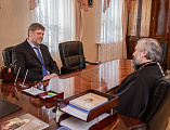 Преосвященнейший епископ Симон и глава Администрации Багаевского района А.Н. Черных обсудили взаимодействие Шахтинской епархии и района