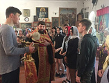 Учащиеся казачьей школы № 8 г. Миллерово помолились за богослужением и получили благословение на сдачу экзаменов