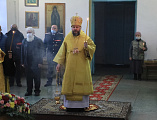 Накануне дня памяти святителя Николая Чудотворца Преосвященнейший епископ Симон совершил всенощное бдение в Никольском храме пос. Аюта