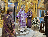 В Великую среду Страстной седмицы епископ Симон совершил Литургию Преждеосвященных Даров в храме в честь образа Пресвятой Богородицы «Живоносный Источник» в Царицыне