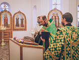 Накануне дня памяти благоверного святого великого князя Александра Невского Преосвященнейший епископ Симон совершил всенощное бдение в Александро-Невском храме г. Шахты