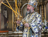 В праздник Успения Пресвятой Богородицы епископ Симон совершил Божественную литургию и иерейскую хиротонию в храме Донецкого Успенского архиерейского подворья ст. Гундоровской