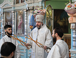 Преосвященнейший епископ Симон с архипастырским визитом посетил храм Архистратига Михаила пос. Каменоломни