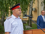 Казаков кадет в День знаний напутствовал иерей Евгений Поцелуев