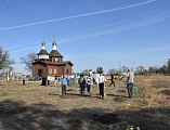 В день древонасаждения в хут. Красный Багаевского района при инициативе иерея Андрея Павленкова был заложен Покровский парк