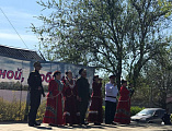 Участники конного перехода посетили храм Покрова Пресвятой Богородицы сл. Никольской