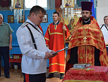 В храме Архангела Михаила п. Каменоломни Октябрьского района принял присягу избранный атаман станицы Староковыльной Нижне-Донского юрта