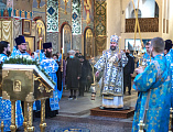 Накануне праздника Благовещения Пресвятой Богородицы Преосвященнейший епископ Симон совершил всенощное бдение в Покровском кафедральном соборе г. Шахты