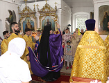 Совершая архипастырский визит в Верхнедонское благочиние, Преосвященнейший епископ Симон посетил приход Архистратига Михаила станицы Вёшенской