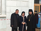 Иеромонах Никон посетил митинг, посвященный юбилею вхождения Крыма в состав России в г. Красный Сулин