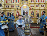 В престольный праздник и 190-летие храма Преосвященнейший епископ Симон совершил Литургию в Успенском храме ст. Калитвенской