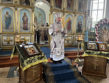 В Неделю преподобной Марии Египетской Преосвященнейший епископ Симон совершил Божественную литургию в храме святителя Николая хутора Богданов