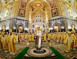 В день открытия Международных Рождественских чтений Преосвященнейший епископ Симон с сонмом архипастырей сослужил Святейшему Патриарху Кириллу в Храме Христа Спасителя в Москве