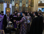 В субботу первой седмицы Великого поста епископ Шахтинский и Миллеровский Симон совершил всенощное бдение в Покровском кафедральном соборе г. Шахты