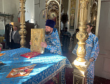 В праздник Успения Пресвятой Богородицы епископ Симон совершил Божественную литургию в храме Донецкого Успенского архиерейского подворья станицы Гундоровской