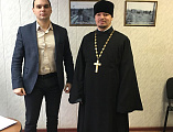 Иеромонах Никон поздравил с Крещением Господним директоров заводов г. Красный Сулин, будущих благотворителей храма