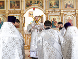 Преосвященнейший епископ Симон совершил Божественную литургию в храме Святой Троицы хутора Ягодинка