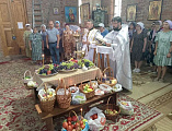 Праздничная Божественная литургия и молебен на освящение воды и фруктовых плодов в слободе Кашары