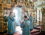 В праздник Благовещения Пресвятой Богородицы Преосвященнейший епископ Симон совершил Литургию в храме Вознесения Господня города Шахты