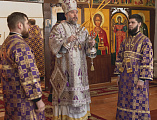 В Неделю вторую Великого поста Преосвященнейший епископ Симон совершил Божественную литургию в храме великомученика Пантелеимона поселка Майский