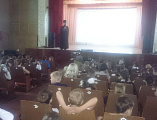В  День славянской письменности и культуры в  Доме культуры им. Дзержинского поселка ГРЭС города Шахты иерея Иоанна Трофимова и помощника благочинного Александровск-Грушевского округа Лидии Кравцовой с  учениками МБОУ СОШ № 32