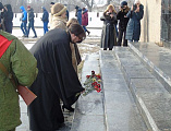 Иерей Николай Налеткин в день освобождения города Шахты от немецко-фашистских захватчиков принял участие в памятном мероприятии