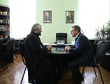 Состоялась встреча Преосвященнейшего епископа Симона, заведующего кафедрой Православная культура и теология ИСОиП (филиала) ДГТУ г. Шахты с директором института профессором С.Г. Страданченко